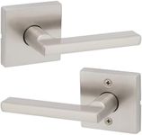 Kwikset Halifax Interior Passage Door Handle, Lever for Closet and Hallway Doors, Reversible Non-Locking Handle Lever, Satin Nickel, with Microban Protection