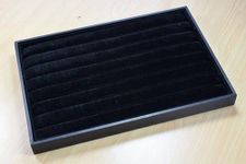 Premium Black Velvet Ring Box Tray For Shop Display