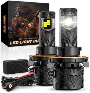 NIGHTEYE H13 Fog Light Bulbs - 80000LM 6500K Cool White, 240W Super Bright Driving Light, Plug and Play, Fan Cooling, Pack of 2