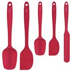 Hotec Food Grade Silicone Spatulas Spoons Set Kitchen Utensils for Baking, Cooking, and Mixing High Heat Resistant Rubber Spatula, Non Stick Dishwasher Safe BPA-Free Red