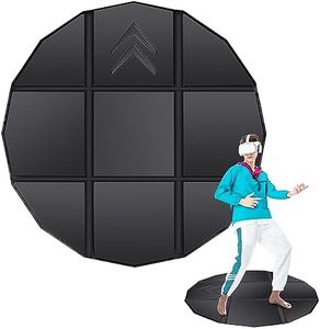 Foldable VR Mat - 39.5" Round Large Mat, Non-Slip PU Floor Mat for Virtual Reality, Waterproof Game Accessories Determine Direction and Position, Prevents Players from Hitting Objects