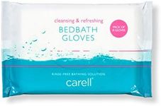 Carell Bed Bath Gloves - Pack of 8 Gloves - Easy to use, Containing Aloe Vera, Dermotologically Tested, Alcohol-Free, Gentle pH Neutral Formula