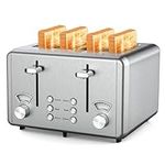 WHALL Toaster Stainless Steel, 6 Br