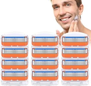 12pcs Razor Blade Shaving Razor Blade Refills for Gillette Fusion 5, Orange New Version