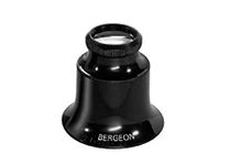 Bergeon 1458-A-15 Watchmakers Double Lens Eyeglass Loupe 15x Magnification, Black, Medium