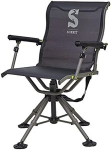 Summit Treestands Shooting Chair | Ideal Hunting Chair for Blinds | Wide Feet for Uneven Ground or Mud, Black (SU88023)