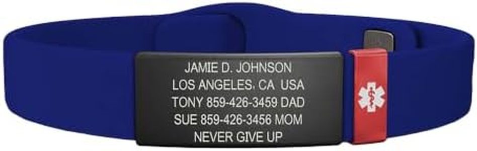 ROAD iD - Official Medical Alert Bracelet - The Wrist Identification Elite - 13mm Wide - Silicone Pin-Tuck - Medic ID Bracelets - 4 Colors
