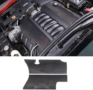 Fuel Rail Covers Overlays Compatible with Chevy Corvette C6 LS2/LS3 2005-2013 Accessories, Engine Fuel Rail Cover Decals Inlays, Engine Bay Panel Cover Trim Guards, Dry Carbon Fiber (Glossy Black)