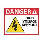 Anne Print Solutions® Danger High Voltage Keep Out Self Adhesive Vinyl Stickers Pack of 8 Pcs Size 5.5 Inch X 4.25 Inch* Multicolour