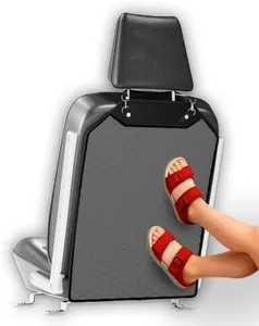 Owleys Gray Car Kick Mat - Luxury Eco-Leather Back of Seat Protector 27.5"x18.5" - Waterproof Cover for Kids Feet - Universal Interior Guard for Light Upholstery SUV Sedan Truck