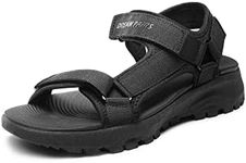 DREAM PAIRS Womens Comfortable Walking Sandal with Adjustable Hook and Loop Strap, Sports, Hiking, Summer Beach Outdoor Light Weight Water Shoes, All Black - 9 (Sdsa2320W)