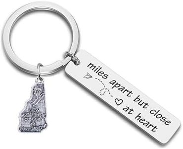 JJTZX Miles Apart but Close at Heart Long Distance Relationship Keychain US State Map Keychain Gift, New Hampshire