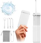 Mini Water Flosser - Portable Cordless Oral Irrigator with Telescopic Tank, 3 Modes, IPX7 Waterproof, Ideal for Home & Travel, Teeth, Braces & Bridges Care (White)