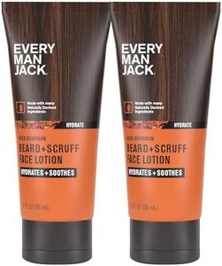Every Man Jack Beard + Face Recovery Lotion - Moisturizes Relieves Dry Skin and Beard Itch - Light Aged Bourbon Scent - Made w/Naturally Derived Ingredients like Coconut Oil, and Witch Hazel - 3.2 oz (2 Pack)