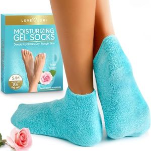 Moisturizing Socks - Gel Silicone Aloe Spa Socks (Up to Size 8.5) Infused with Vitamin E & JoJoba Oil - Self Care Gifts for Women, Spa Gifts for Women, Stocking Stuffers for Adults