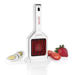 Valore Egg Slicer Multipurpose Fruit Cutter with Stainless Steel Serrated Blades - Easy to Use & Clean - Dishwasher Safe Fruit Slicer/Strawberry Cutter - Salad Chopper Kitchen Accessory