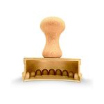 La Gondola Homemade Ravioli Stamp - Mezzaluna Shape (Half Moon) 90mm | Italian Pasta Making Tool for Home and Business | Brass & Natural Wood | Easy to Use Ravioli Stamp | Pasta Cutter Made in Italy