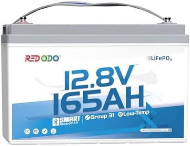 Redodo 12V 165Ah LiFePO4 Battery with Bluetooth, 165A BMS, 2112Wh, Group 31 Lithium Battery with 1.65X Longer Lasting, Perfect for RV, Marine, Solar