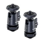 SMALLRIG Mini Ball Head (2 Pack) with 1/4" Screw and Removable Shoe Mount, 360 Degree Rotatable Aluminum Tripod Head for Camera Tripods Monopods Camcorder Light Microphone, Max. Load 1.5 kg - 2948B