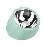 MSBC Slanted Dog Bowl, Tilted Removable Stainless Steel Pet Feeder Bowl, No Spill Non-Skid Food Water Feeding Bowl for Dog Puppy Cat Small Big Animals XS/0.5 Cup, Green