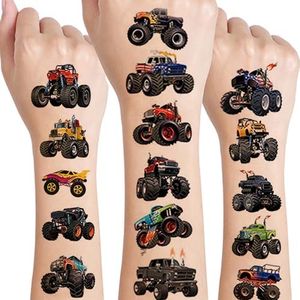 20 Sheets Monster Truck Temporary Tattoos for Kids, Monster Truck Party Supplies Decorations Cool Car Fake Tattoos Sticker Monster Truck Party Favors for Kids Boys Girls Teens Party Game Gifts