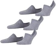 FALKE Unisex Cool Kick 3-Pack Invisible No Show Socks, Breathable, Cooling, Polyester, Low Cut, Non Slip Grips, Grey (Light Grey 3400), 12.5-13.5, 3 Pairs