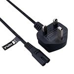 2 Pin Mains Power Lead Fig Figure 8 Cable Compatible with PS4 PS5 Xbox Samsung Toshiba Panasonic JVC Philips LG Sharp Sony TV Canon Pixma HP Brother Printer Asus Toshiba Laptop Charger UK Wall Cord 2m