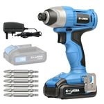 G LAXIA 20V Cordless Impact Driver, 2800RPM Compact Impact Driver Equipped with LED Work Lights, 1.3AH Batteries and Fast Chargers