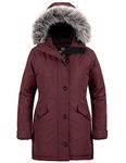 Wantdo Women's Winter Warm Puffer Jacket Long Winter Coat Wine Red M