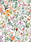 Self Adhesive Colorful Floral Shelf Liner Contact Paper Decorative Watercolor Small Flower Drawer Liner Peel and Stick Floral Wallpaper for Walls Cabinets Table Decal 17.7X117 Inches