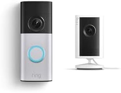 Ring Wired Doorbell Plus (Newest Model), Nickel Silver with Indoor Cam Plus (Newest Model), White