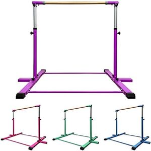 Barra de gimnasia GLANT para gimnasia, barra horizontal para niños y niñas jóvenes, de 3 a 5 pies de altura ajustable, equipo de gimnasio en casa, ideal para entrenamiento en interiores y en casa,