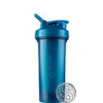 BlenderBottle Classic V2 Shaker Bottle with Stainless Steel Ball, Perfect for Protein Shakes, Dishwasher Safe, 830ml, Ocean blue