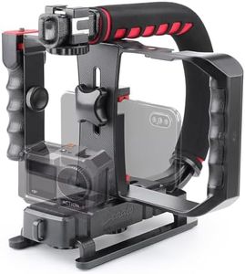 Zeadio Stabilizzatore video portatile per videocamera d’azione con supporto video per smartphone per tutte le videocamere d’azione, videocamere e smartphone