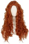 Linfairy Long Curly Orange Wig Costume Halloween Cosplay Wig