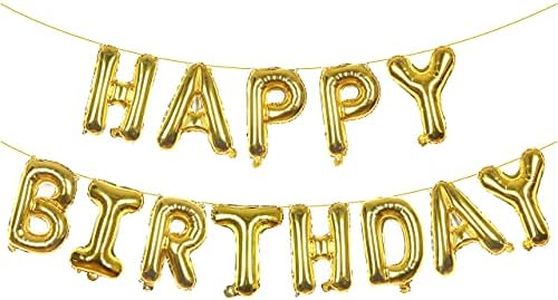 Magic Season Balloon Banners/Aluminum Foil Letters - 40cm Happy Birthday (Gold)