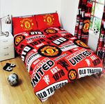 Manchester United FC Football Patch Duvet and Pillow Case Sets (Double)