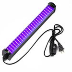 UV LED Black Light Bar, Upgraded 25w 72 LEDs Chips Blacklight with Switch, Plug and 59in Cable, 1.3ft LED Black Lights for Glows Party, Bedroom, Halloween, Christmas, Blacklights Party, Body Paint