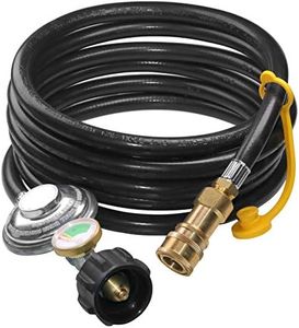 DOZYANT 12ft Propane Hose Regulator with Tank Gauge for Mr Heater Big Buddy Heater - 3/8 inch Female Quick Connect x QCC1 Propane Tank Connection, Quick Connect Hose with Regulator for Radiant Cabinet