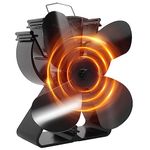 VODA Stove Fan 4 Blades Wood Stove Fan Newly Upgraded Heat Powered Fans for Wood Burning Stoves/Fireplace Larger Air Flow about 240CFM