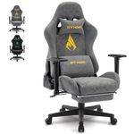 Symino Gaming Chair with Footrest, Ergonomic Video Computer Chair, Racing Design PC Chair, Vintage PU Leather Video Game Chair Office, Height Adjustable Rotating Desk Chairs