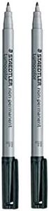 Staedtler Lumocolor Non Permanent Water Soluble Marker (Pack of 2) (Black)