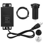 Air Switch Kit for Garbage Disposal, UL Listed Sink Top Air Switch for Food Waste Disposal, 3.58” Extra Long Air Button (Black Stainless Steel)