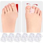 Pack of 12 Gel Toe Separator Big Toe Spacers Single Loop Toe Spreader for Bunions, Overlapping Toe, Big Toe Alignment Corrector and Spacer for Women and Men