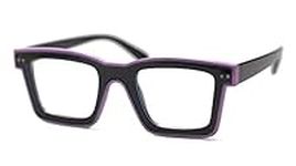 SOOLALA Womens Blue Light Blocking Retangular Reading Glasses Eyeglasses for Mens, Black, 1.0