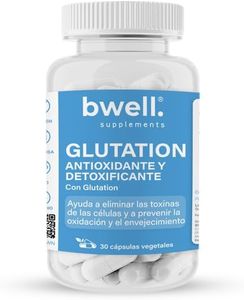 Glutatión - Bwell Supplements 30 Cápsulas - Potente Antioxidante, detoxificante y Antienvejecimiento - L-Glutation Reducido al 98% | Regenerador Celular Hombres y Mujeres