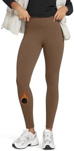 ODODOS Women's Thermal Bonded Fleece Lined Leggings - Thick Warm Winter Running Tights 28" High Waisted Yoga Pants with Back Pocket, Chocolate, X-Small
