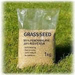 Grass Seed - Premium Perennial Ryegrass & Red Fescue Blend Lawn Seed Mix for Lush, Durable UK Gardens (1, Kilograms)