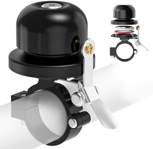 VICTGOAL Bike Bell for Airtag Bike Mount Hidden Holder Anti-Theft Tracker Case Ring Bicycle Bell for Handlebars Adult Mountain Road Bikes (Black)