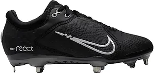 Nike Hyperdiamond 4 Elite CZ5917-010 Black/Dark Smoke Grey/Wolf Grey/White Women's Metal Softball Cleats 8.5 US